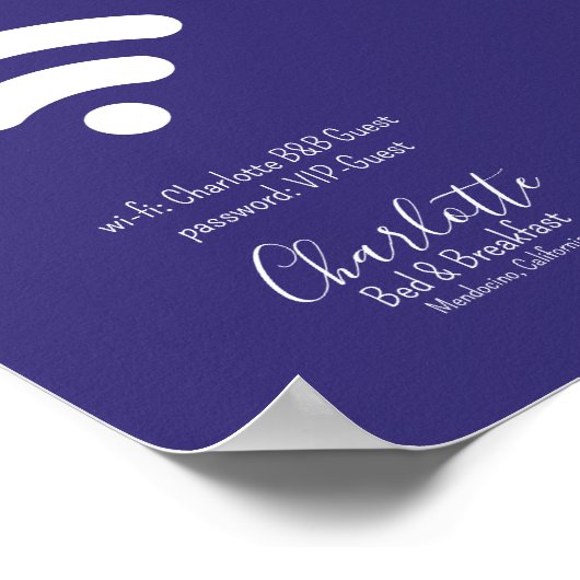 Wi-Fiアクセスモダンシンプル紫 ポスター (角)