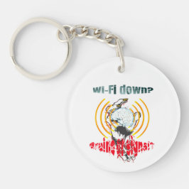 Wi-Fiダウン?脳か信号か?Wi-Fiダウン キーホルダー