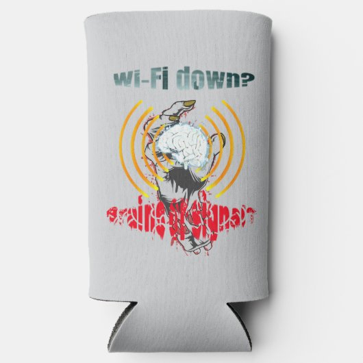 Wi-Fiダウン？脳か信号か？Wi-Fiダウン スリム缶クーラー (正面)