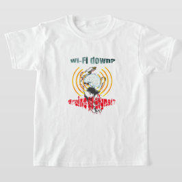 Wi-Fiダウン?脳か信号か?Wi-Fiダウン Tシャツ