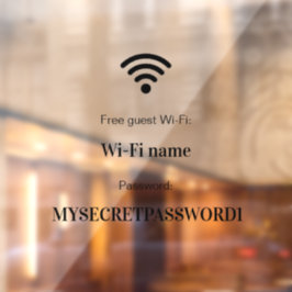 Wi-Fiネットワークとパスワードのビジネス小売 ウィンドウサイン