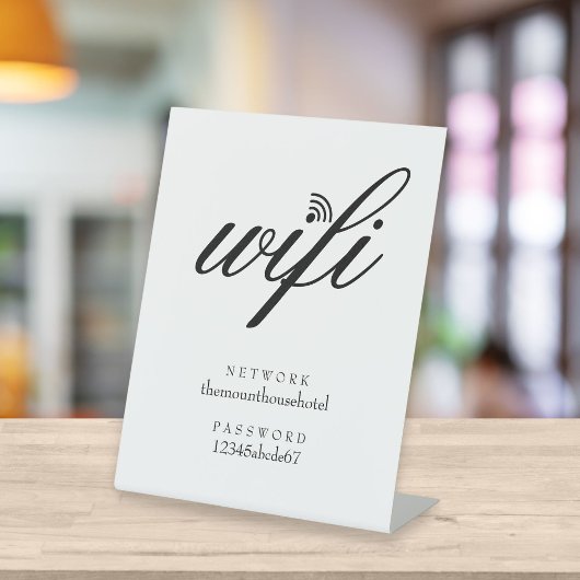 Wi-Fiネットワークとパスワードのビジネス用小売 台座サイン