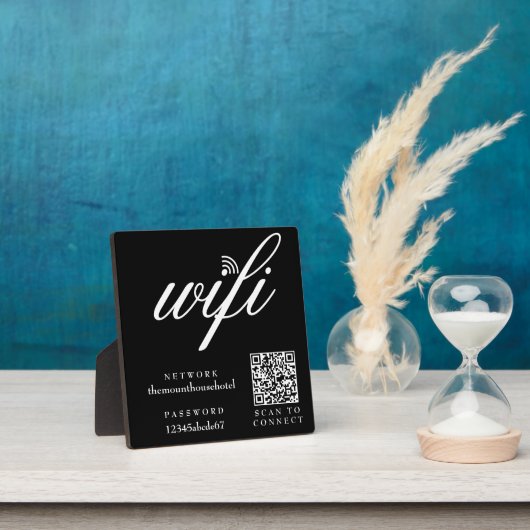 Wi-FiネットワークとパスワードのQRコード看板 フォトプラーク (インサイチュ)