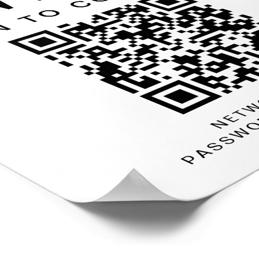 Wi-Fiネットワーク接続用QRコード ポスター (角)