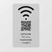 Wi-Fiネットワーク接続用QRコード 現代のグレー ウィンドウサイン (シート)