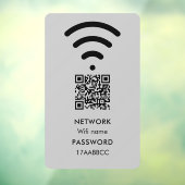 Wi-Fiネットワーク接続用QRコード 現代のグレー ウィンドウサイン (シート3)