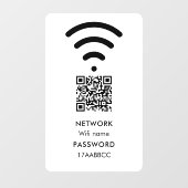 Wi-Fiネットワーク接続用QRコード 現代の白 ウィンドウサイン (シート)