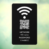 Wi-Fiネットワーク接続QRコード モダン ブラック ウィンドウサイン (シート3)