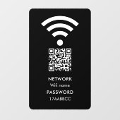 Wi-Fiネットワーク接続QRコード 現代のブラック ウィンドウサイン (シート)