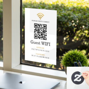 Wi-FiパスワードとネットワークのパーソナライズされたQRコード ウィンドウサイン