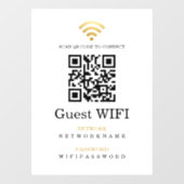 Wi-FiパスワードとネットワークのパーソナライズされたQRコード ウィンドウサイン (シート)