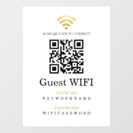 Wi-FiパスワードとネットワークのパーソナライズされたQRコード ウィンドウサイン