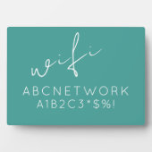 Wi-Fiパスワード看板 ターコイズ フォトプラーク (正面)