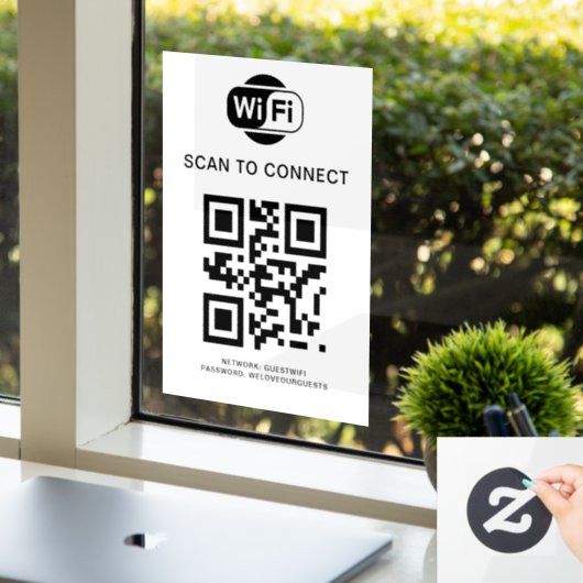 Wi-Fiパスワード | QRコードをスキャンして接続する ウィンドウサイン (オフィス)