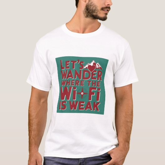 Wi-Fi弱いメンズTシャツを歩く Tシャツ (正面)