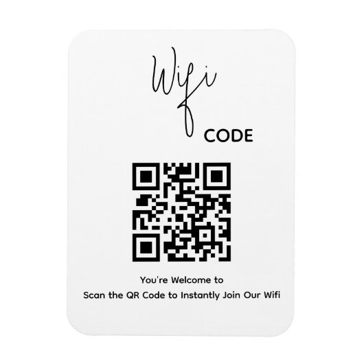 Wi-Fi接続用QRコードウェルカム マグネット (縦)