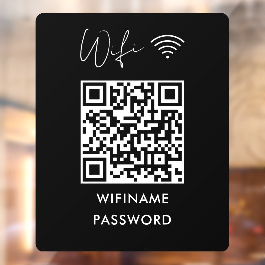 Wi-Fi接続用QRコードパスワード黒 ウィンドウサイン (シート2)