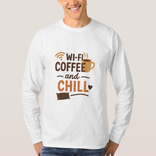 Wi-Fi、コーヒー、冷え Tシャツ (正面)