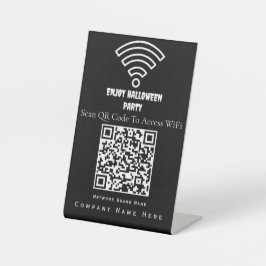 Wi-Fi QRコードをスキャンして接続 黒 台座サイン