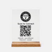 Wi‑Fi QRコードサイン | Wi‑Fi接続 アクリルサイン (正面)
