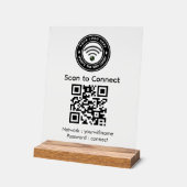 Wi‑Fi QRコードサイン | Wi‑Fi接続 アクリルサイン (傾斜)