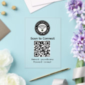 Wi‑Fi QRコードサイン | Wi‑Fi | スパ | ブラック アクリル招待状 (インサイチュ (ウェディング))