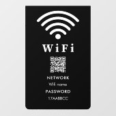 Wi-Fi QRコードパスワード | スキャンしてつながる 黒 ウィンドウサイン (シート)