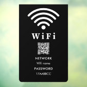 Wi-Fi QRコードパスワード | スキャンしてつながる 黒 ウィンドウサイン (シート3)