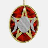 Wiccaの五芒星の三倍の女神のオーナメント セラミックオーナメント (右)