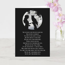 Wiccaインスパイア誕生日と詩の女の子フクロムーン カード