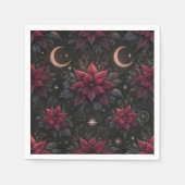 Wiccaダーククレセントムーンポインセチアのデコページ スタンダードカクテルナプキン (正面)