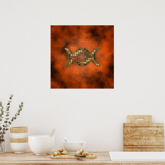 Wiccaトリプル女神の宝石ステンドグラスのポスター ポスター (キッチン)