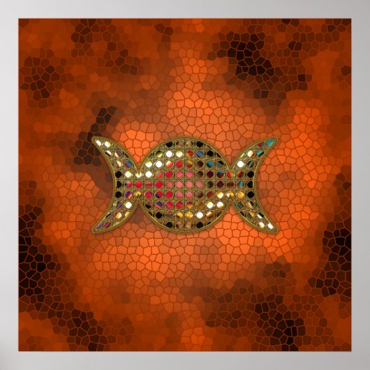 Wiccaトリプル女神の宝石ステンドグラスのポスター ポスター (正面)