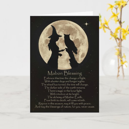 Wicca異教のなMabonの恵みの秋の分点 カード (黄色い花)