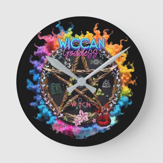 Wiccan Goddess ラウンド壁時計 (正面)