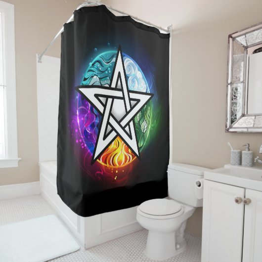Wiccan pentagram シャワーカーテン (インサイチュ)