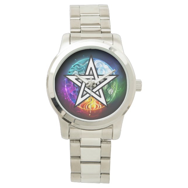 Wiccan pentagram 腕時計 (正面)