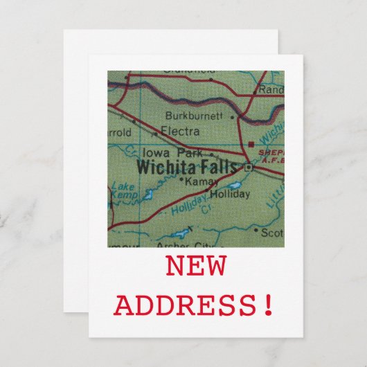 Wichita秋の新しいアドレスのお知らせ 案内ポストカード (正面/裏面)
