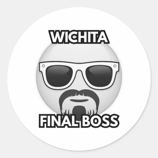 Wichita Final Boss Funny Sticker ラウンドシール (正面)