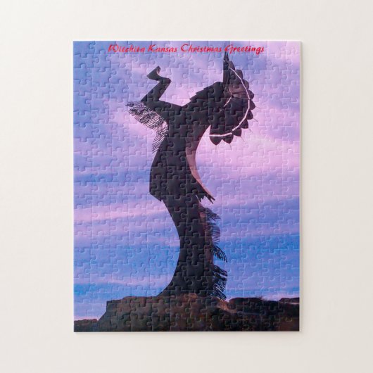 Wichita Kansas.クリスマスの挨拶 ジグソーパズル (縦)
