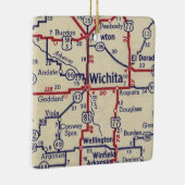 Wichita KSヴィンテージの地図 セラミックオーナメント (右)