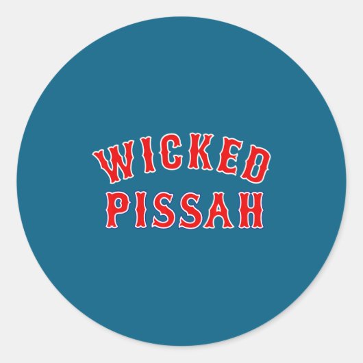 Wicked Ah Er Boston New England Southie _1 ラウンドシール (正面)