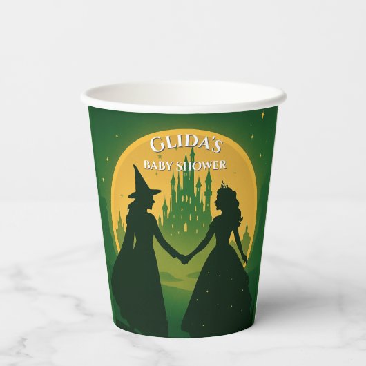 Wicked Baby Shower Cups - Elphaba & Glinda Party 紙コップ (裏面)