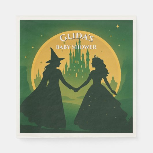 Wicked Baby Shower Napkins- Elphaba & Glinda Party スタンダードランチョンナプキン (正面)