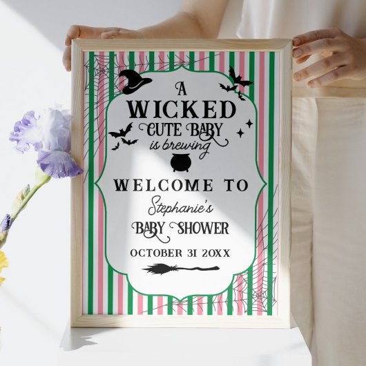Wicked Cute Baby is Brewing ハロウィンベイビーシャワー ポスター