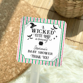 Wicked Cute Baby is Brewing ハロウィンベビーシャワー スクエアシール