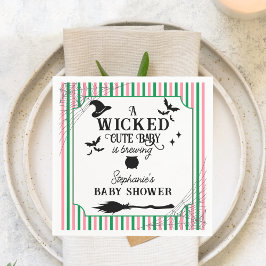 Wicked Cute Baby is Brewing ハロウィンベビーシャワー スタンダードカクテルナプキン