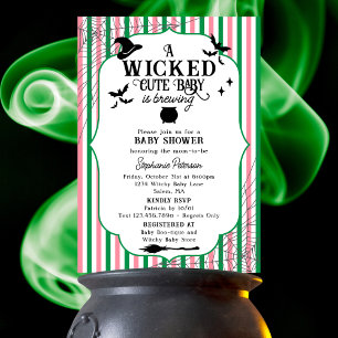 Wicked Cute Baby is Brewing ハロウィンベビーシャワー 招待状