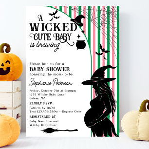 Wicked Cute Baby is Brewing ハロウィンベビーシャワー 招待状