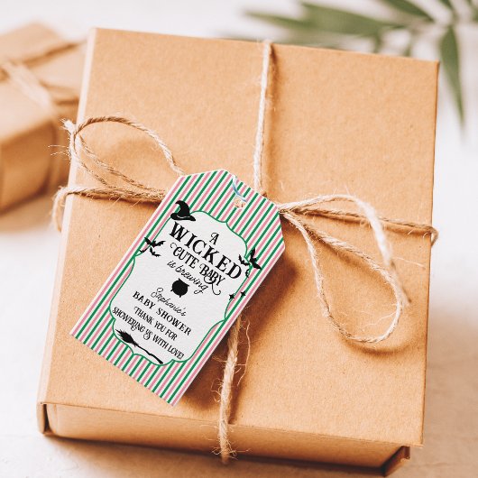 Wicked Cute Baby is Brewing Halloween Baby Shower ギフトタグ